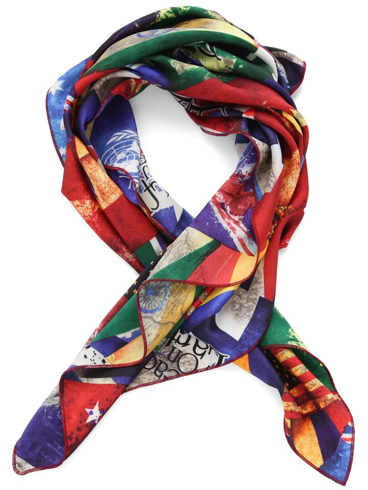 Romwe Flag Print Multicolor Scarf
