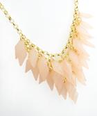 Romwe Pink Multilayer Gold Chain Necklace