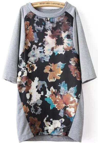 Romwe Floral Print Loose Dress