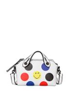 Romwe Emoji Polka Dot Pu Shoulder Bag