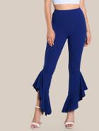 Romwe Asymmetric Ruffle Hem Pants