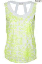 Romwe Cut-out Sequined White Tank Top