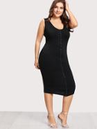 Romwe Ring Detail Sheath Dress