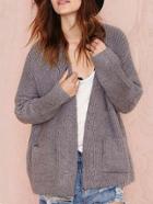 Romwe Dropped Shoulder Seam Coat With Pockets