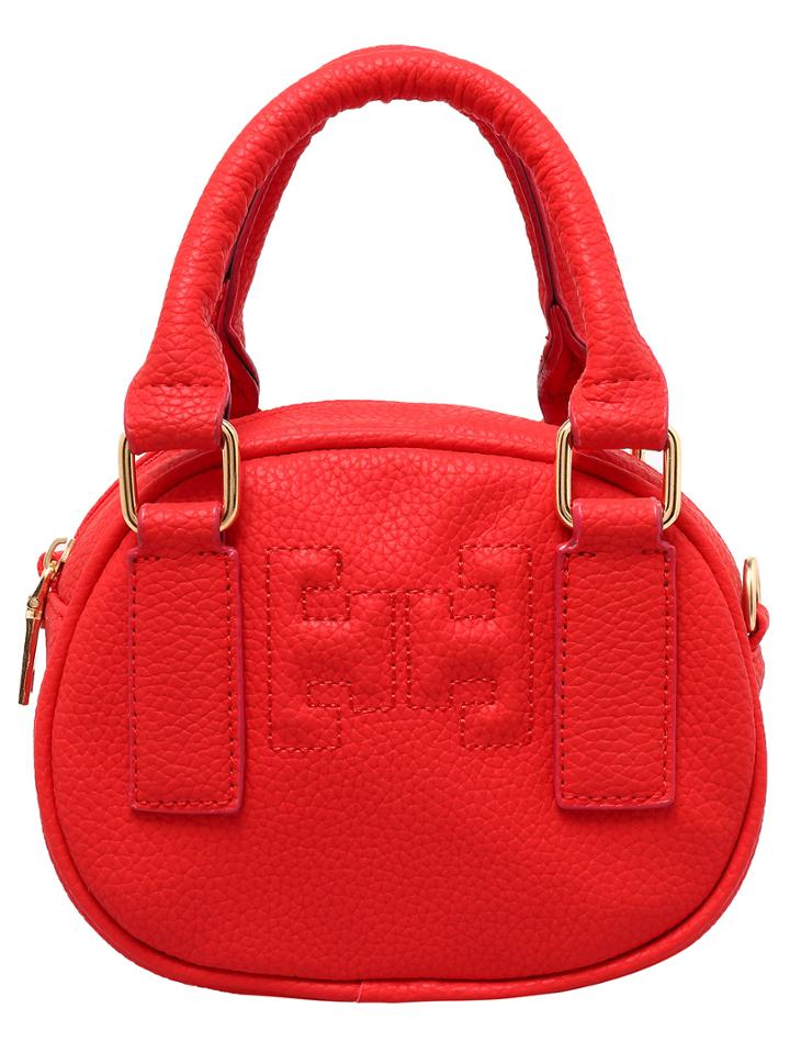 Romwe Red Zipper Pu Round Bag