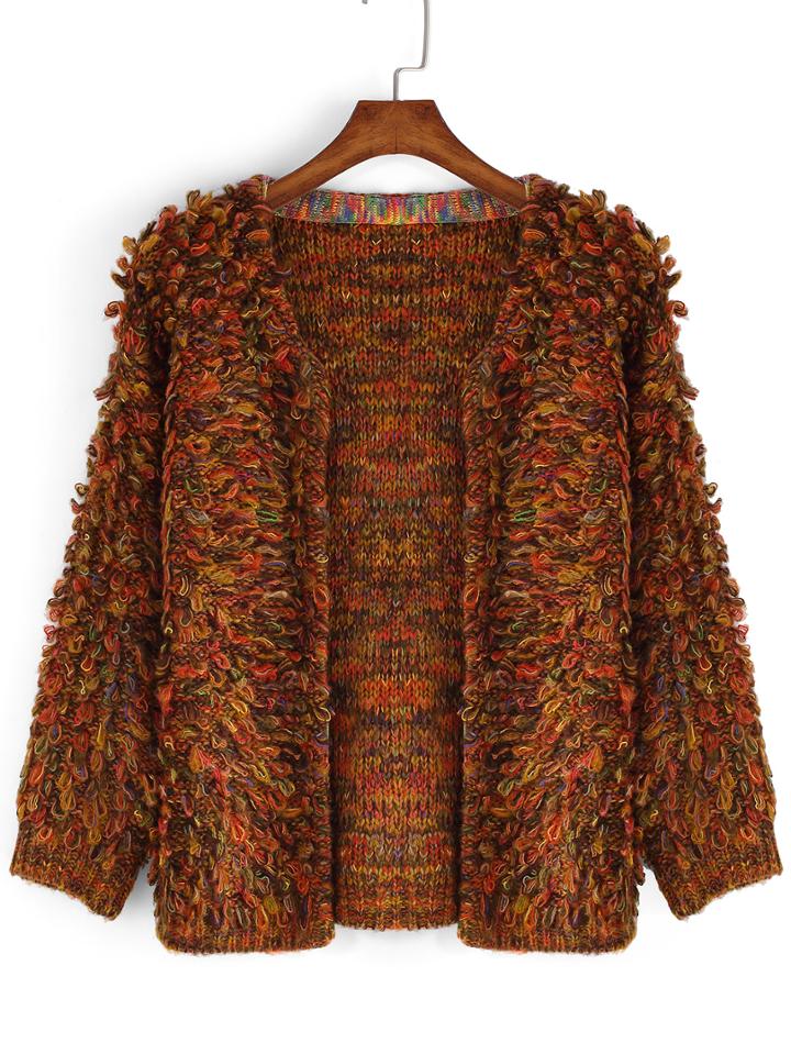 Romwe Collarless Loop Khaki Coat