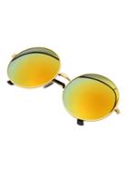 Romwe Red Mirrored Lenses Retro Round Sunglasses