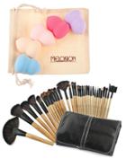 Romwe Makeup Brush And Puff Set With Bag