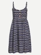 Romwe Buttoned Front Tribal Print Navy Cami Dress