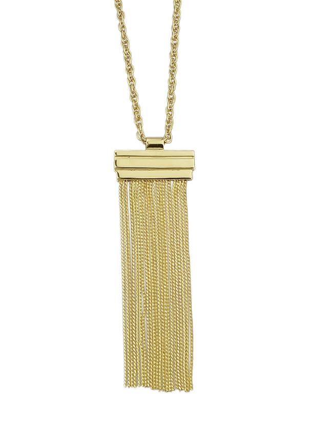 Romwe Fashionable Gold Plated Long Tassel Chain Necklace