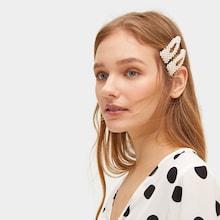 Romwe Faux Pearl Decor Hair Snap Clip 2pack