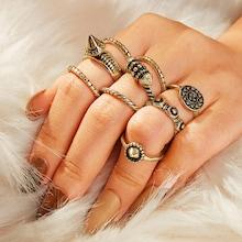 Romwe Engraved Ring 9pcs