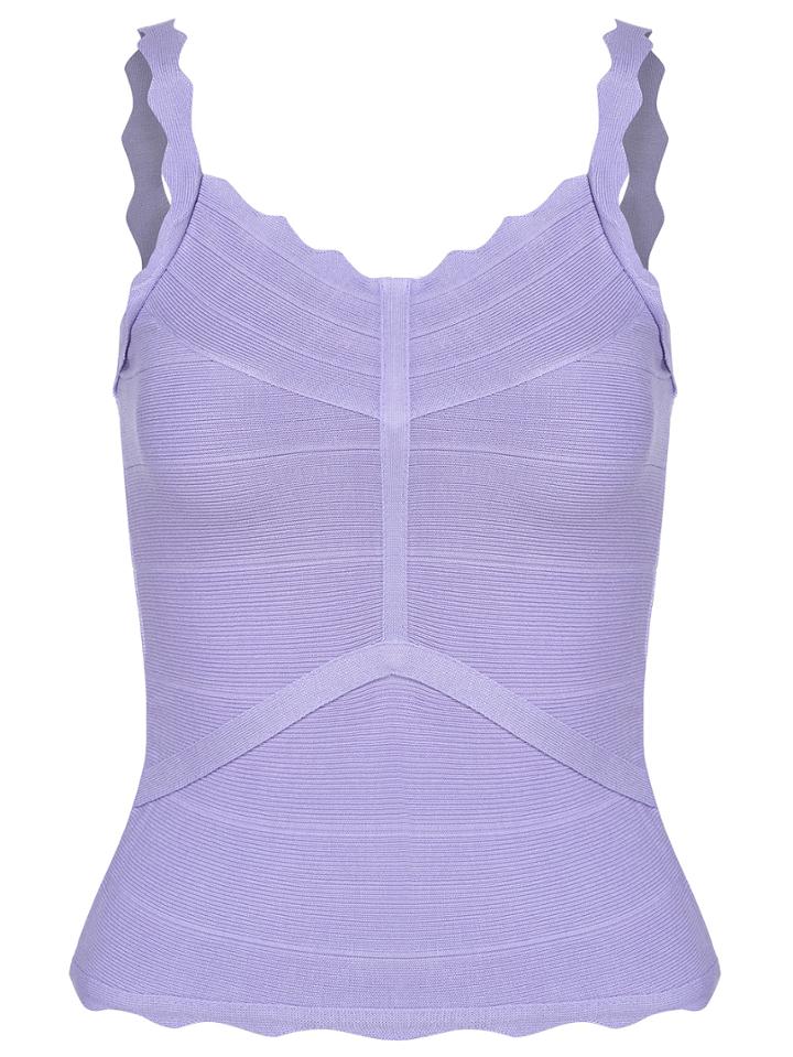Romwe Spaghetti Strap Slim Purple Cami Top