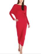 Romwe Red Dolman Sleeve Sheath Dress