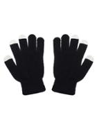Romwe Black And White Knit Telefingers Gloves