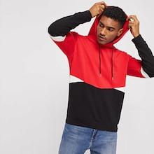 Romwe Guys Drawstring Color Block Hoodie