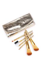 Romwe Makeup Brush Set With Crocodile Pattern Bag