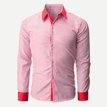 Romwe Men Single Breasted Striped Shirt