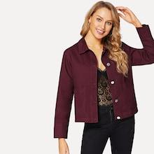 Romwe Pocket Patched Buttoned Jacket