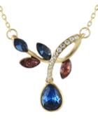 Romwe Elegant Colored Rhinestone Pendant Fashion Necklace Jewelry