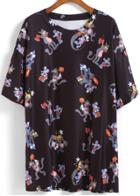 Romwe Tom And Jerry Print Loose T-shirt