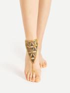 Romwe Triangle Design Chain Anklet With Toe Ring