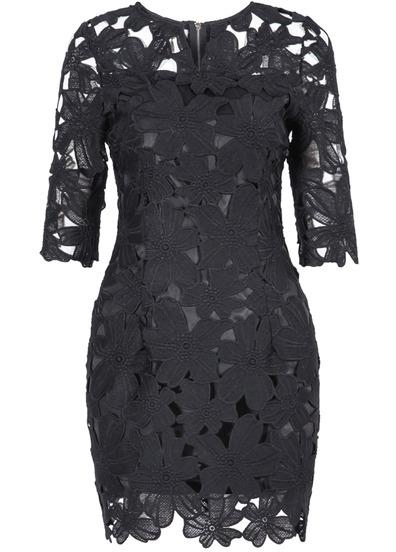 Romwe Hollow Lace Bodycon Dress