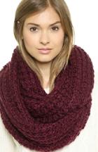 Romwe Awesome Cable Knit Scarf--burgundy