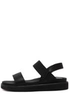 Romwe Black Elastic Flat Sandals