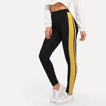 Romwe Cut And Sew Side Leggings