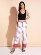 Romwe Geo Print Drawstring Waist Pants