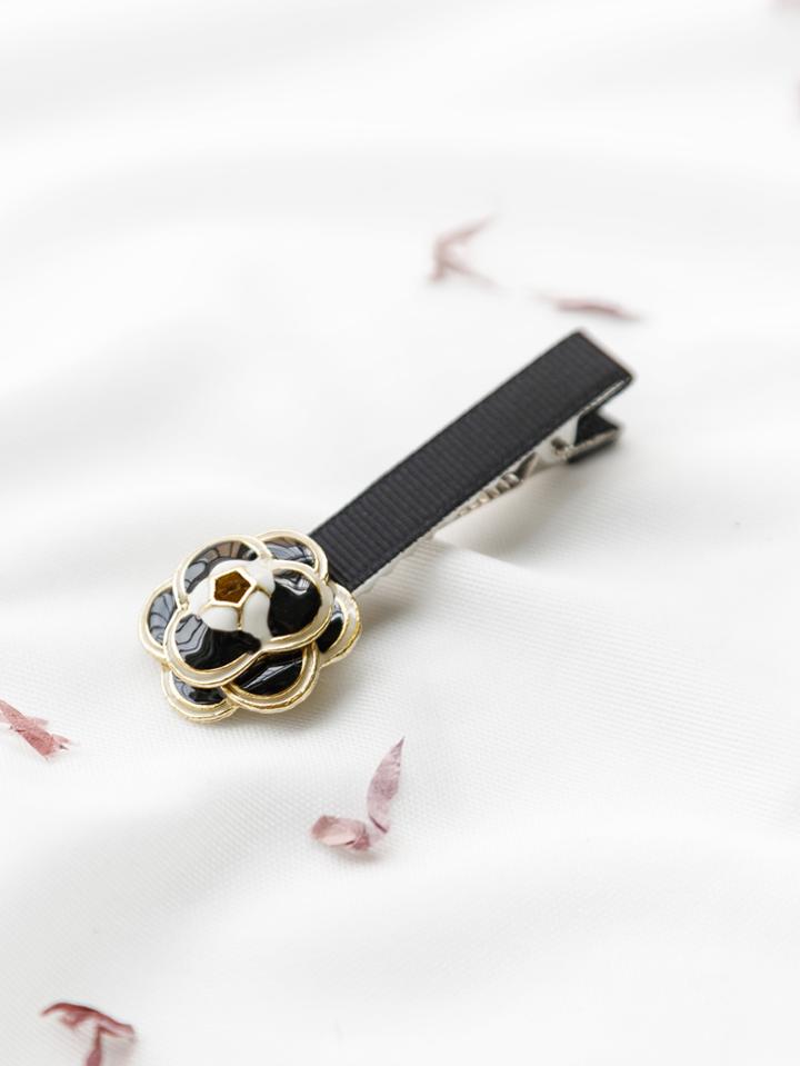 Romwe Black Flower Hair Clip