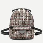 Romwe Blended Fabric Pocket Front Backpack
