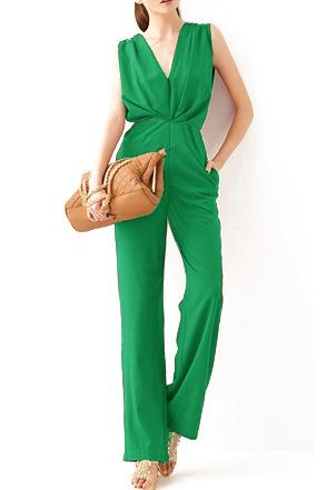 Romwe V Neck Sleeveless Loose Jumpsuit