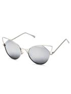 Romwe Silver Frame Grey Cat Eye Sunglasses