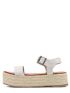 Romwe White Faux Leather Strap Espadrillies Sandals