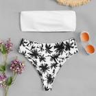 Romwe Coconut Tree Print Mixed & Match Bikini Set