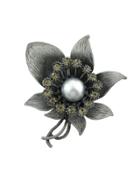 Romwe Silver Vintage Style Rhinestone Flower Brooches