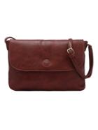 Romwe Faux Leather Flap Bag - Burgundy