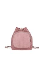 Romwe Zipper Front Corduroy Drawstring Backpack