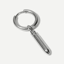 Romwe Men Bullet Detail Hoop Drop Earring 1pc