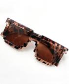 Romwe Leopard Geometric Sunglasses