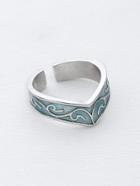 Romwe Simple Carved Cuff Ring