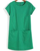 Romwe Short Sleeve With Pockets A-line Dress