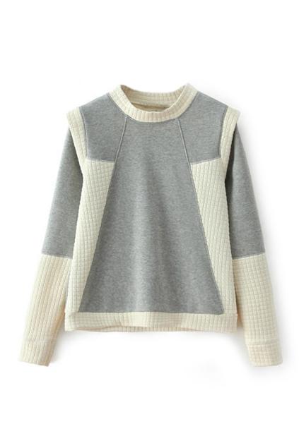 Romwe Color Block Round Neck Sweatshirt