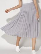Romwe Elastic Waist Pleated Chiffon Skirt