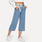 Romwe Ring And Pocket Detail Jeans