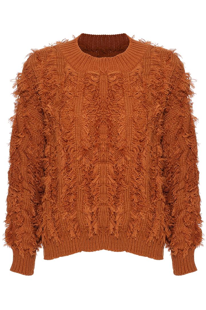 Romwe Fuzzy Warm Jumper--khaki