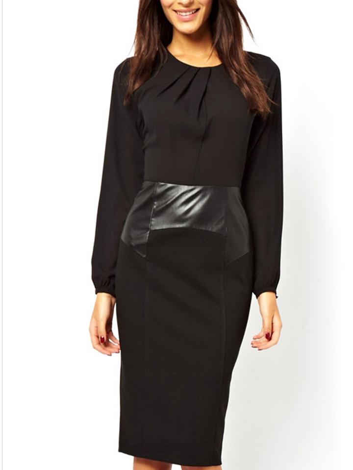 Romwe Long Sleeve Slim Work Dress