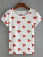 Romwe Allover Watermelon Print T-shirt